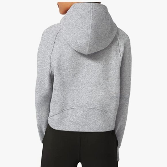 Half Zipper Hoodie Fleece Lined Hooded Sweatshirts Long Sleeve Crop Top - Picture 6 of 9